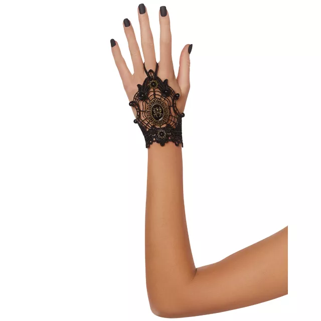 Black Spider Lace Hand Chain