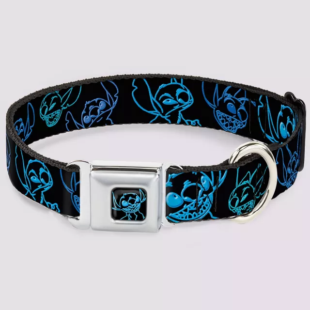 Buckle-Down Black and Blue Stitch Dog Collar - Lilo & Stitch