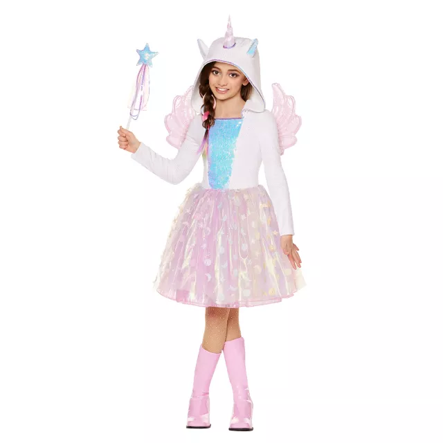 Kids White Unicorn Dress Costume