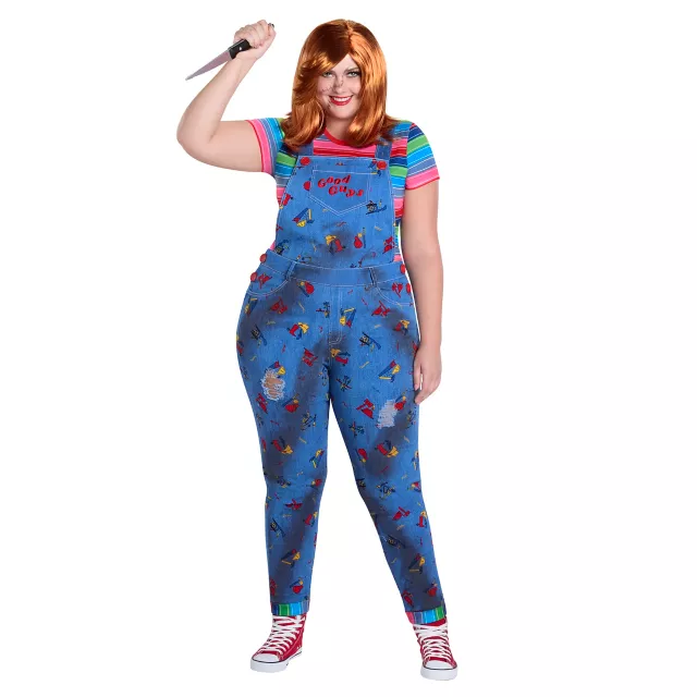 Adult Plus Size Chucky Overalls Costume