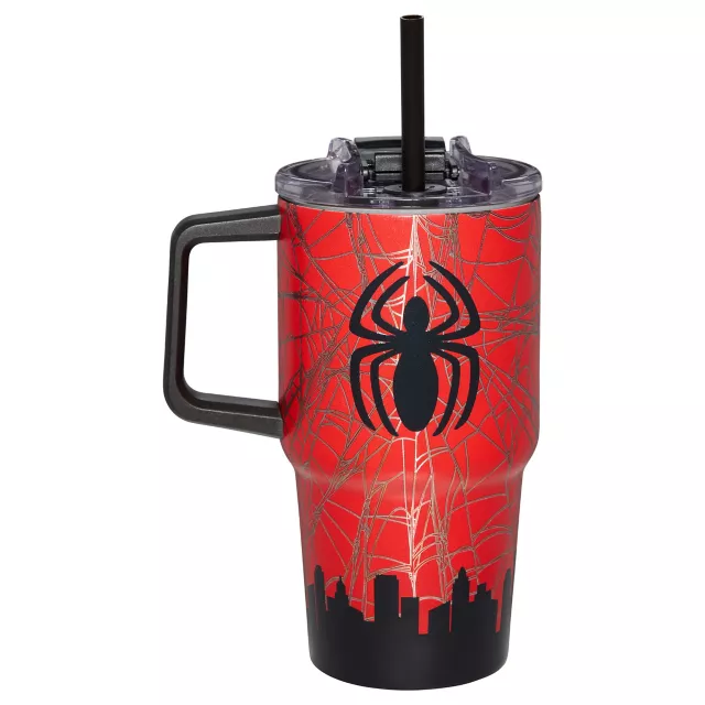 Spider-Man Mask Skyline Travel Tumbler with Straw - 20 oz.