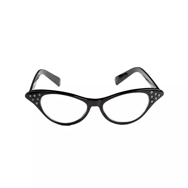 '50s Black Rhinestone Glasses