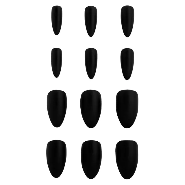 Kids Twilight Press On Matte Black Nails