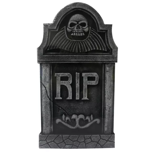 16 Inch RIP Skull Tombstone