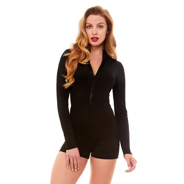 Zip-Up Black Romper