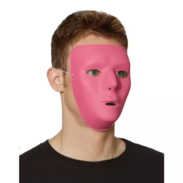 Blank Face Pink Half Mask
