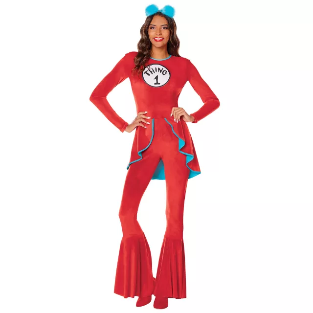 Adult Thing 1 and Thing 2 Bell Bottom Costume - Dr. Seuss