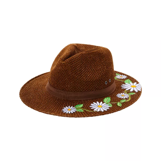 '60s Flower Embroidered Hippie Hat