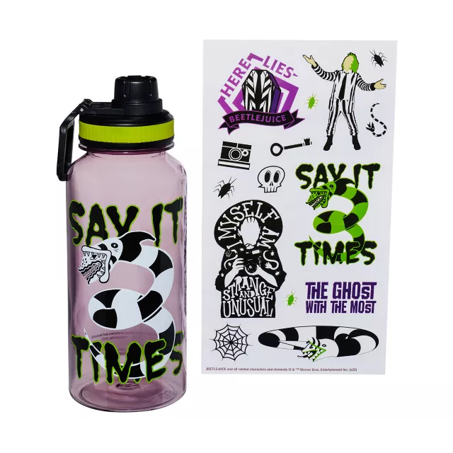 Beetlejuice Sandworm Water Bottle With Stickers - 32 oz.