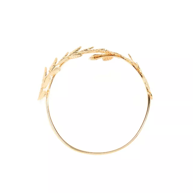 Goldtone Leaf Arm Cuff