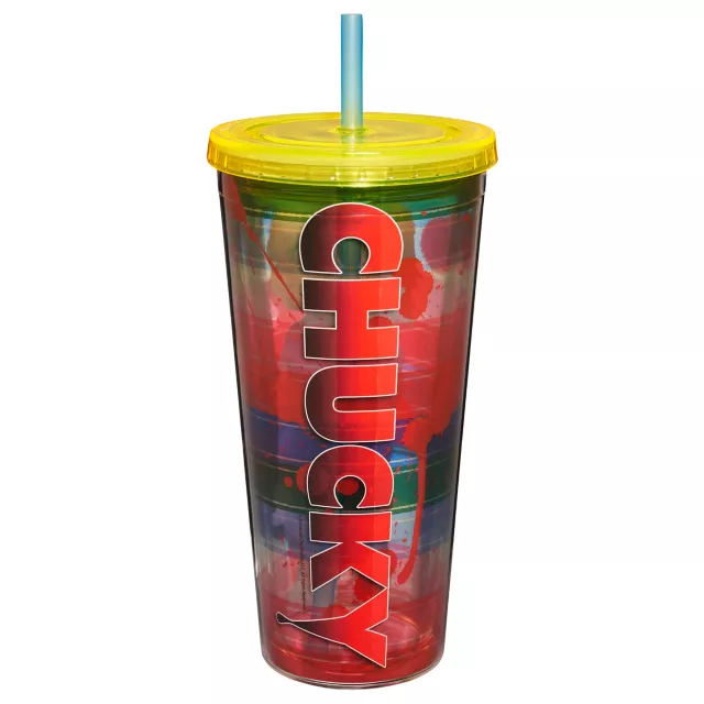Striped Chucky Cup with Straw - 20 oz.
