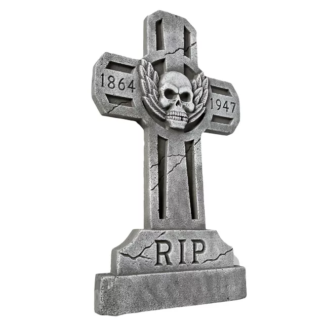3 Ft Spooky Cross Tombstone