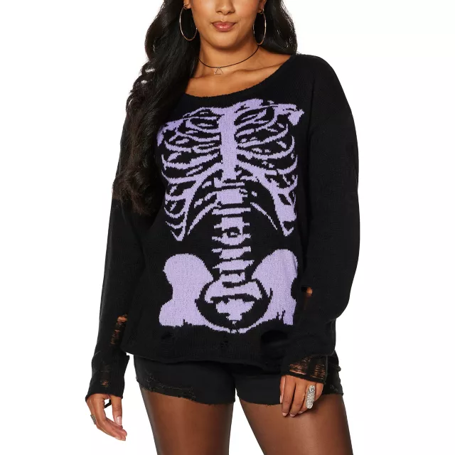 Distressed Skeleton Sweater