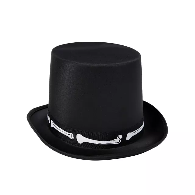 Black Skeleton Top Hat - Deluxe