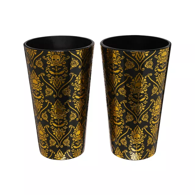 Gothic Noir Skull Glass Set 2 Pack - 16 oz.