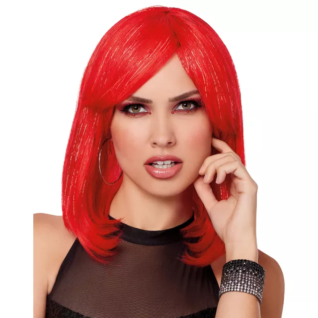 Hint of Sparkle Red Pageboy Wig