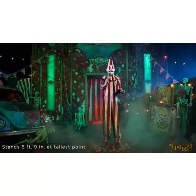 6 Ft 9 In Silent and Deadly Clown Animatronic