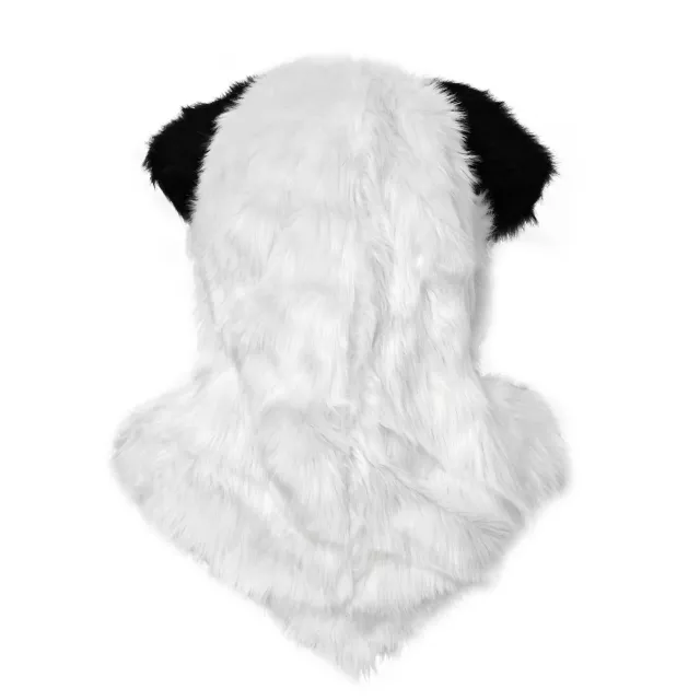 Black and White Dog Furry Head Full Mask
