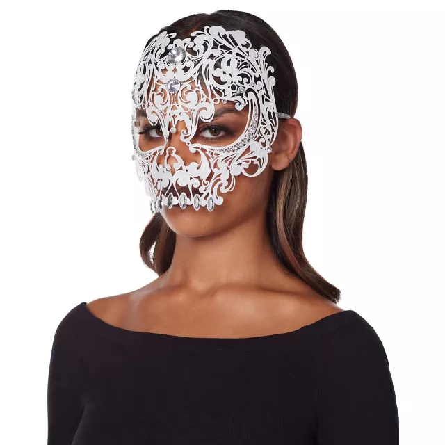 White Metal Skeleton Eye Mask