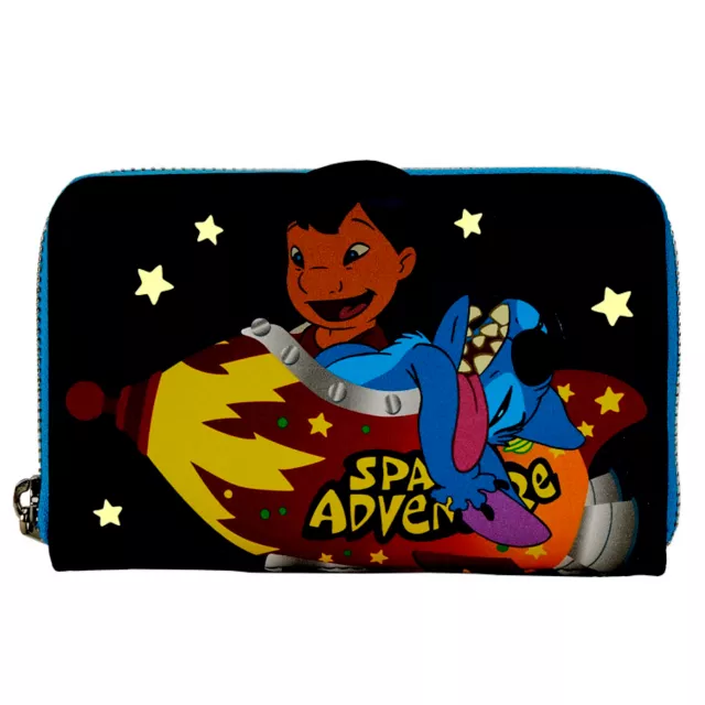 Loungefly Glow in the Dark Space Adventure Zip Wallet - Lilo & Stitch