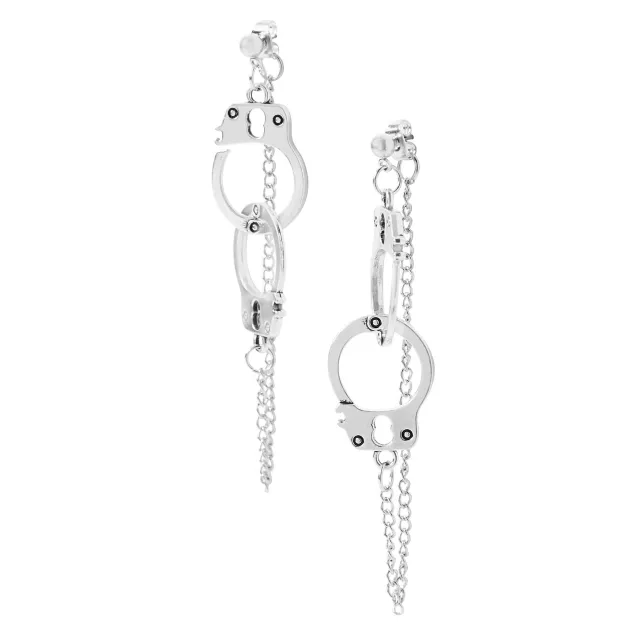 Handcuff Silver Earrings