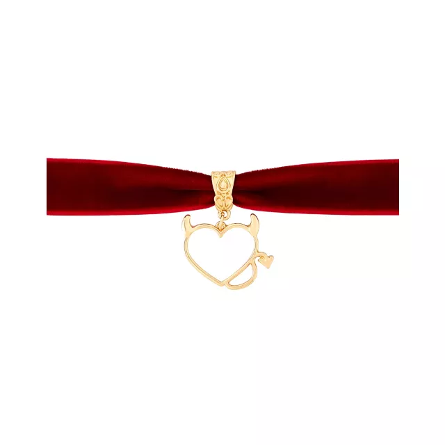 Kids Red Devil Heart Choker Necklace