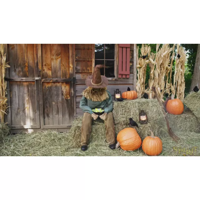 4 Ft 6 In Scary Sitting Scarecrow Animatronic
