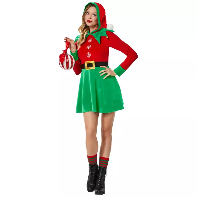 Adult Hooded Elf Dress Costume