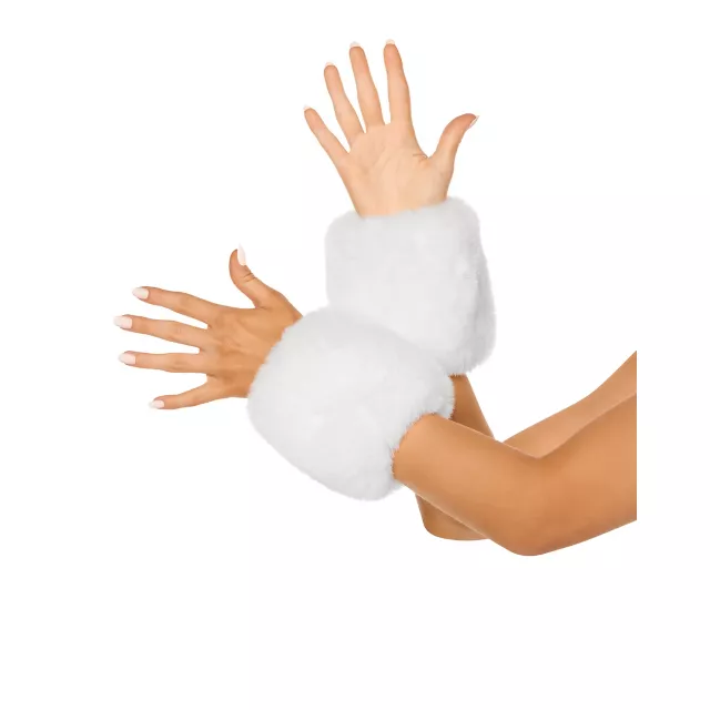 White Fur Cuffs