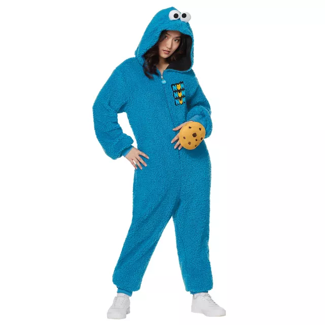 Adult Cookie Monster Jumpsuit Costume - Sesame Street