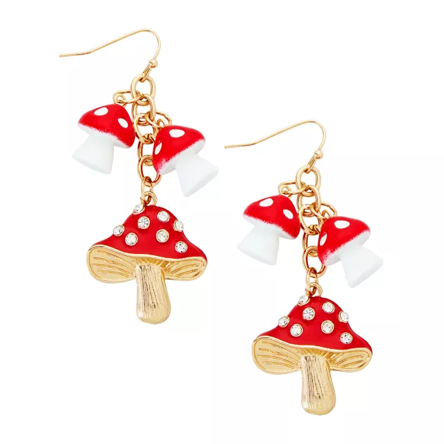 Multi-Pack Red Mushroom Earrings and Necklace Set