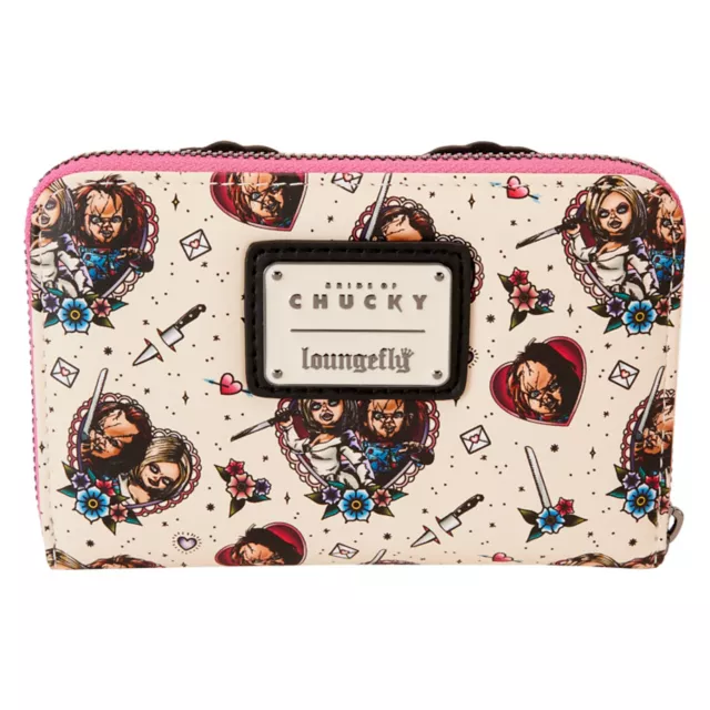Loungefly Chucky and Tiffany Heart Zip Wallet - Bride of Chucky