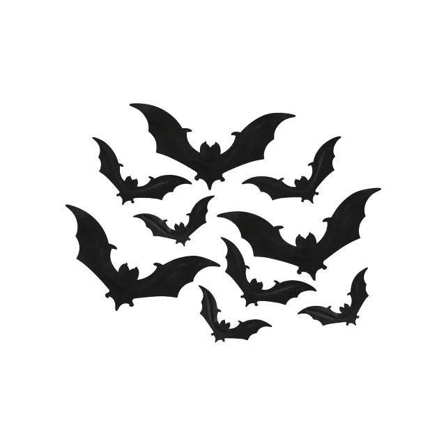 Gothic Noir Bat Decals - 9 Pack