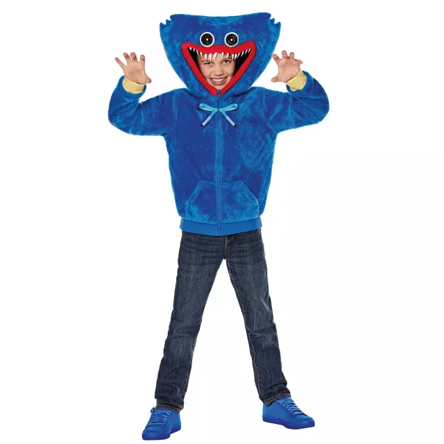 Kids Huggy Wuggy Zip-Up Costume Top - Poppy Playtime