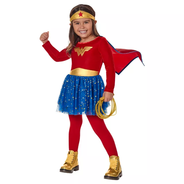 Toddler Long Sleeve Wonder Woman Dress Costume - DC Comics
