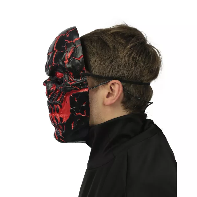 Light-Up Scorched Skull Half Mask
