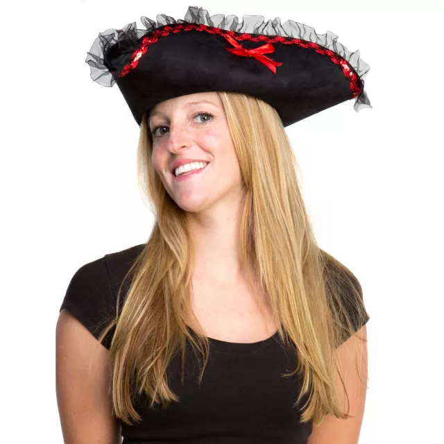 Black and Red Pirate Hat
