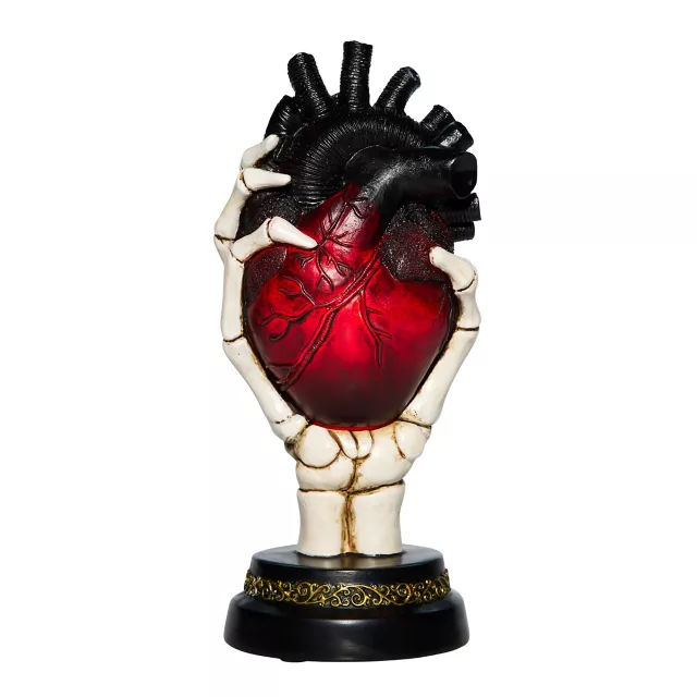 Light-Up Skeleton Heart Tabletop Statue