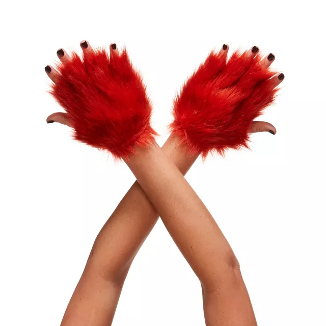 Faux Fur Fox Gloves