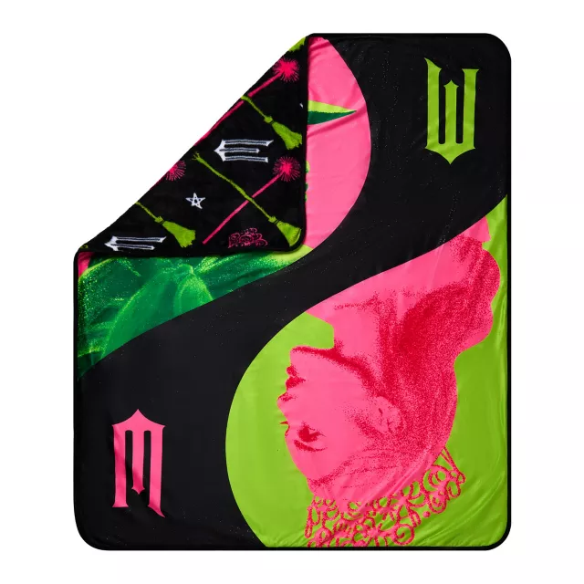 Reversible Glinda and Elphaba Fleece Blanket - Wicked