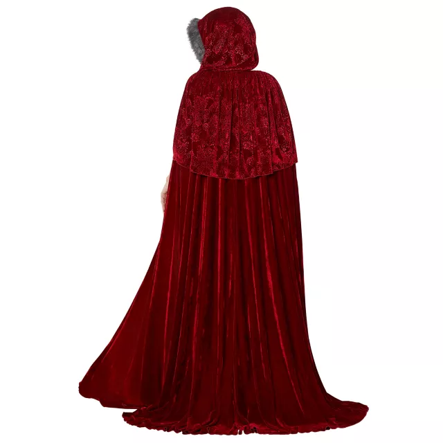 Adult Faux Fur Red Riding Hood Cape Deluxe
