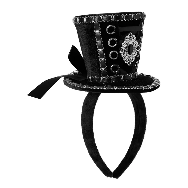 Black Gothic Mini Hat Headband