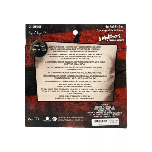 Freddy Kreuger Makeup Kit - A Nightmare on Elm Street