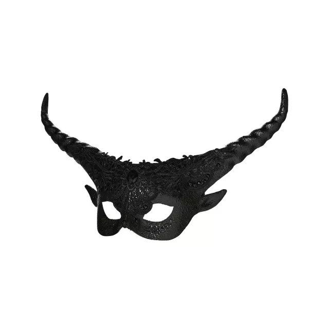 Black Horned Masquerade Eye Mask