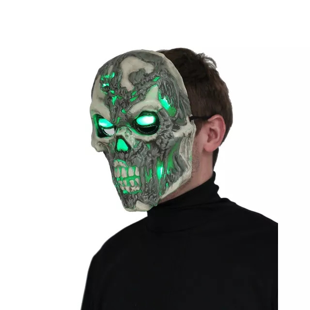 Light-Up LED Toxic Zombie Half Mask