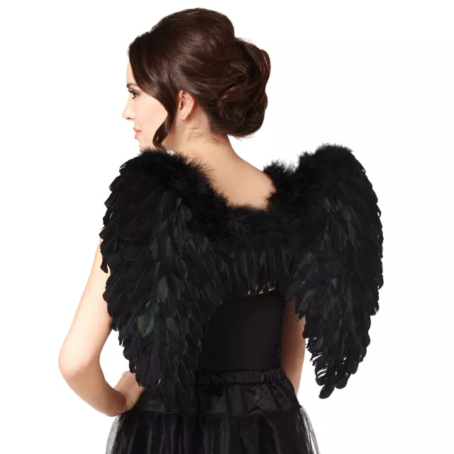 Black Faux Feather Wings