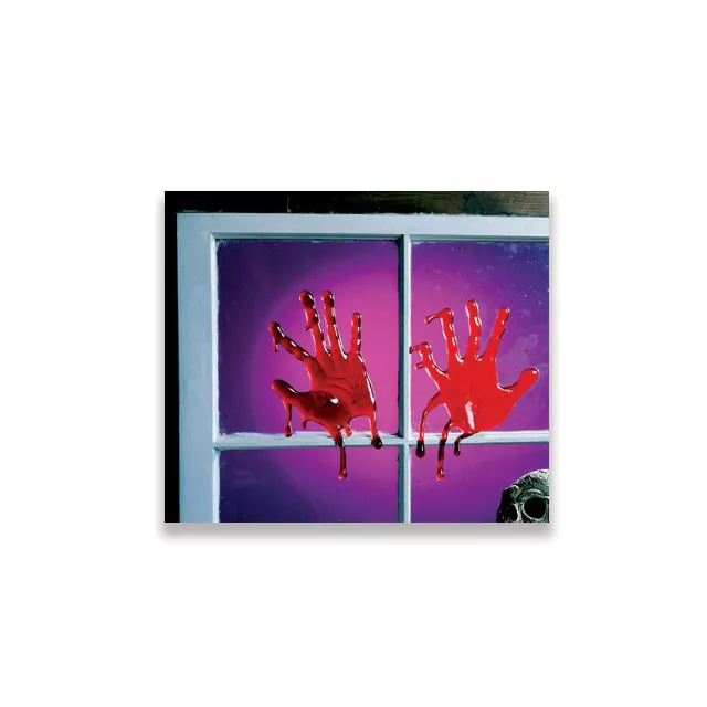 Bloody Hand Drips Window Clings