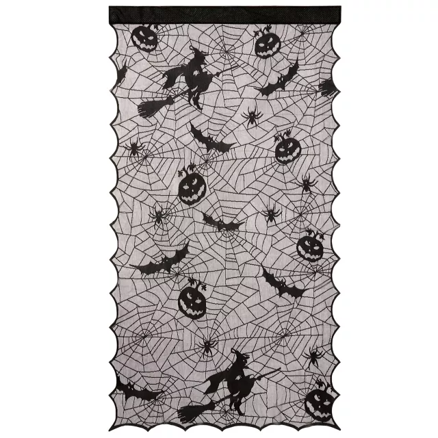 Light-Up Lace Spider Web Window Curtain