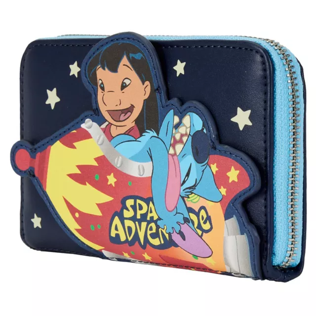 Loungefly Glow in the Dark Space Adventure Zip Wallet - Lilo & Stitch