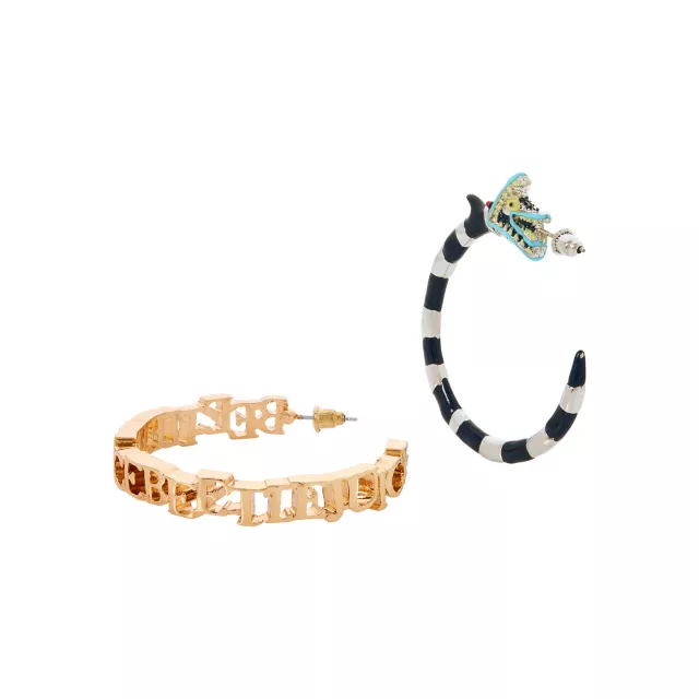 Beetlejuice Sandworm Hoop Earrings